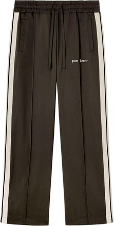 Palm Angels logo-embroidered wool track pants - men - Polyester - L - Brown