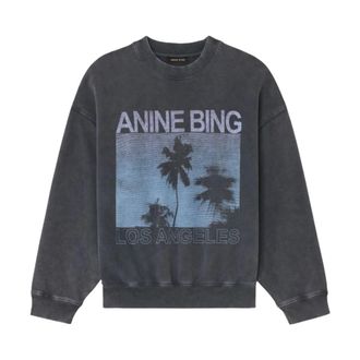 Anine Bing Sweatshirts, female, Gray, Size: 2XS Miles Sweatshirt Palms