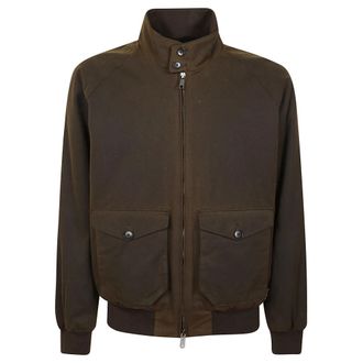 Baracuta Jassen, Heren, Groen, M, Katoen, Gewaxte Jas Diep Mos Eco Bont