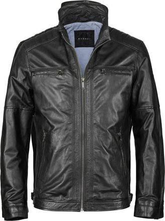 Bugatti Jassen, Heren, Zwart, 2Xl, Leer, Stijlvolle leren jas met logoplaatje