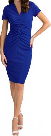 Joseph Ribkoff Ruched Front Dress In Blue