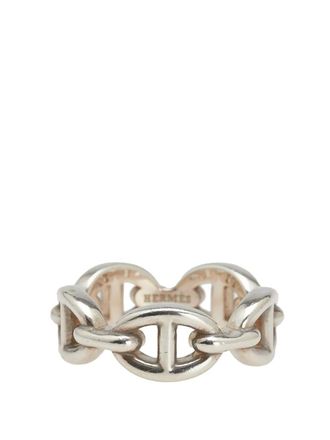 Herm&egrave;s 2000-2020 Sterling Silver Chaine dAncre Enchainee ring