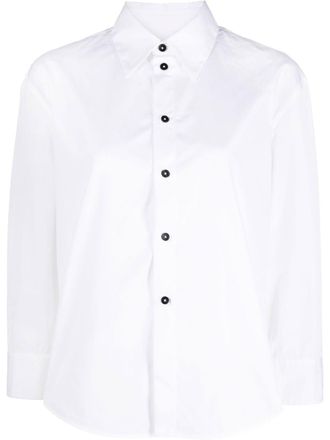 Jil Sander long-sleeved cotton shirt - White