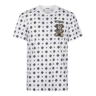 Moschino T-Shirts, male, White, Size: XL Teddy Printed T-Shirt