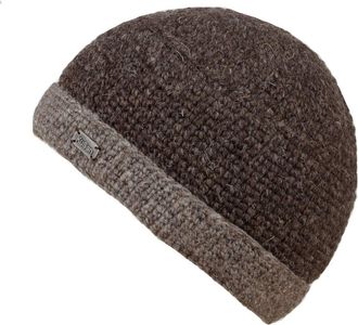 KuSan 100% Wool Knitted Turn-Up Beanie (PK839) (Brown)