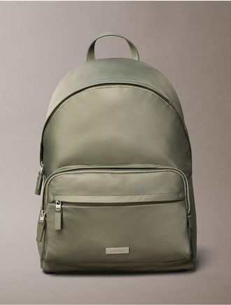 Calvin Klein Mens Matte Nylon Backpack - Green