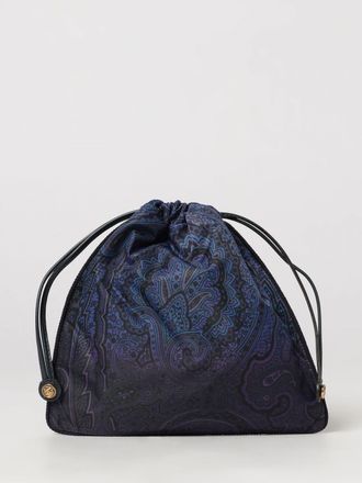 Etro Mini borsa a secchiello in nylon con stampa Paisley e logo Pegaso