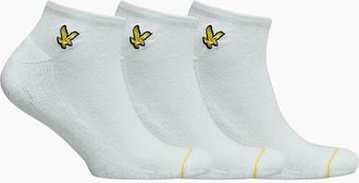Lyle & Scott Lyle And Scott Mens 3-Pack Ross Trainer Socks, White - Size: 16/14.5/8/15/8.5/15.5/9/13/13.5/14/6.5/7/7.5/11.5/5/12/5.5/12.5/6/3.5/3/10.5/4/11/4.5/2