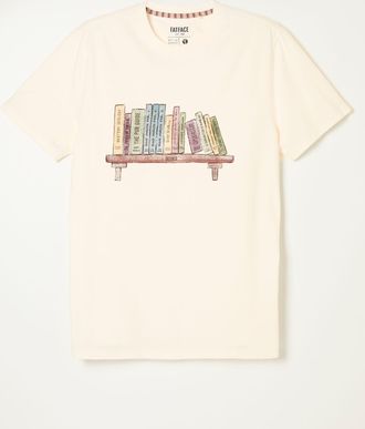 Fat Face FatFace Natural Bookshelf Graphic Tshirt