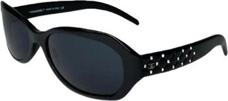 Chanel Pre-owned Plastic Zonnebril - Dames - Vintage Accessoires - Zwart - ONE Size - Vintage