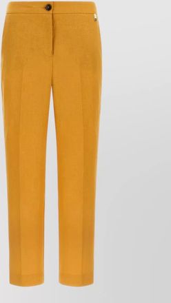 Herno linen straight leg trousers belt loops