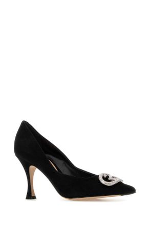 Gucci Womens Black Suede Pumps Blackblackblack Domestic Goat Scarpe Con Tacco