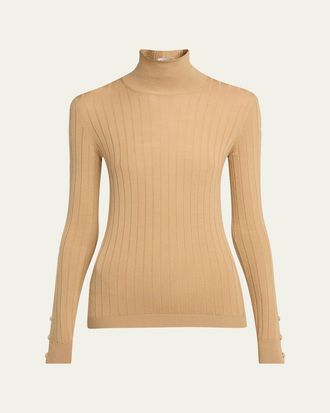Moncler Wool-Cashmere Turtleneck Sweater