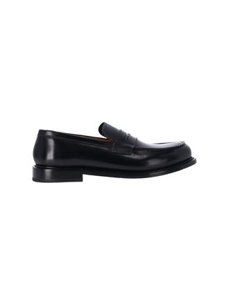 Premiata Black Leather Slip-On Loafers