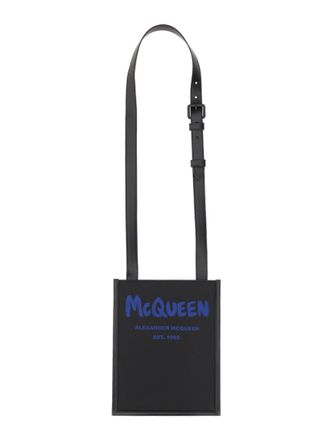 Alexander McQueen Black Logo Medium Crossbody Bag