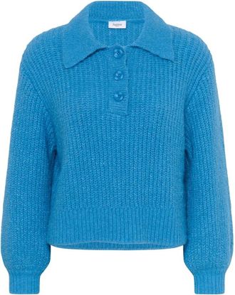 Saint Tropez Tabbatha SZ Polo Pullover - Knitwear - Mujer - Azul - S