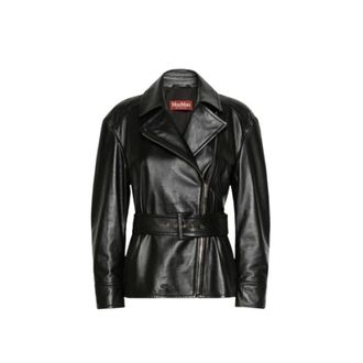 Max Mara Leather Jassen - Dames - Leren en Su&egrave;de Jassen - Zwart - S - Jassen