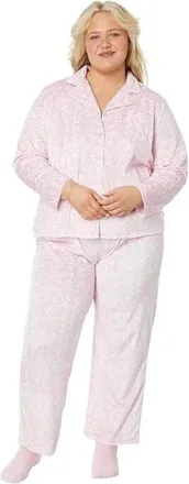 Karen Neuburger Novelties Pajama Sets Womens White Floral Minky KFC239