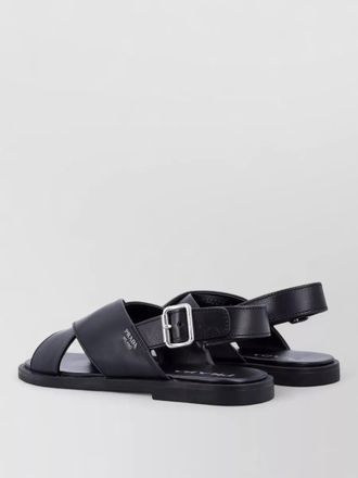 Prada leather sandals open toe rubber sole straps