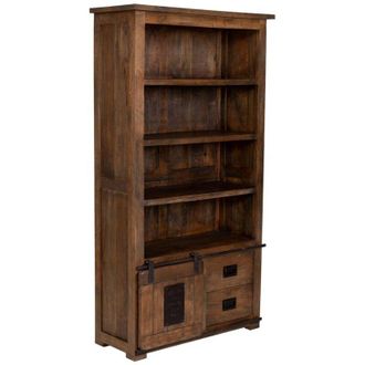 Wanderlust Deco Estante Librer&iacute;a De Madera Artesanal Marr&oacute;n 100x40x185h Cm