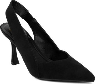 Jones New York Womens Pointed Toe Slingback Pumps - Classic Kitten Heel Dress Shoes for Office, Evening, or Special Occasion, Black, 7.5 UK