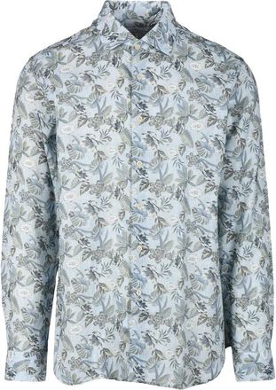 Brio Italiano Sky Blue Floral Cotton Shirt