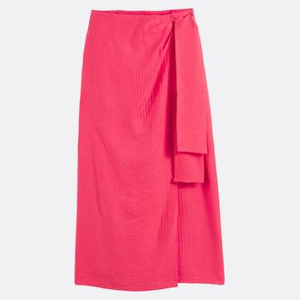 La Redoute Collections Midi-wikkelrok met strik