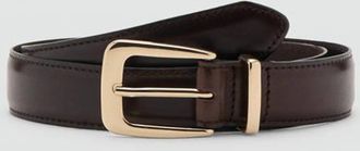 Mango Cintura 100% pelle bovina cioccolato - Donna - XL - MANGO