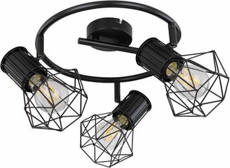 ETC Shop Faretto da soffitto Rondell retro lampada spot a gabbia di filamenti mobile in un set che include lampade a led