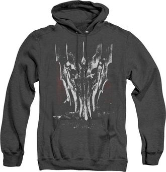 Gildan Lord Of The Rings Big Sauron Head Adult Heather Hoodie / Hooded Sweatshirt