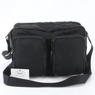 Prada Black Leather Nylon Shoulder Bag (Pre-Owned)