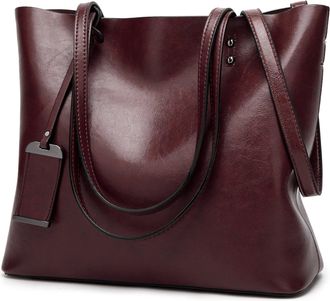 Generic Extra Large Purse and Handbag for Women Top Handle Shoulder Bag Fashion Leather Crossbody Tote Bags with Zipper (Brown)