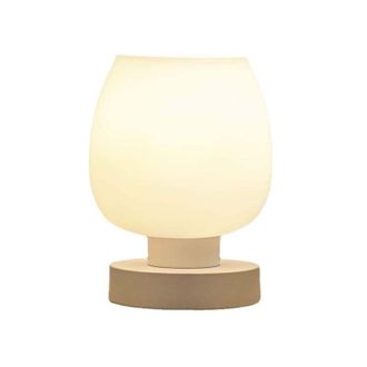 OEM Lampe De Chevet - Abat-jour Verre Opale - Base M&eacute;tal - Capteur Tactile 3 Niveaux - Ampoule Led E27 Incluse - 45 Cm