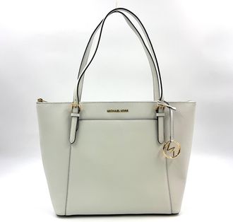 Michael Kors Ciara Leather Tote Bag White