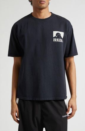 Rhude Moonlight Pack Graphic T-Shirt in Vintage Black/White at Nordstrom, Size Small
