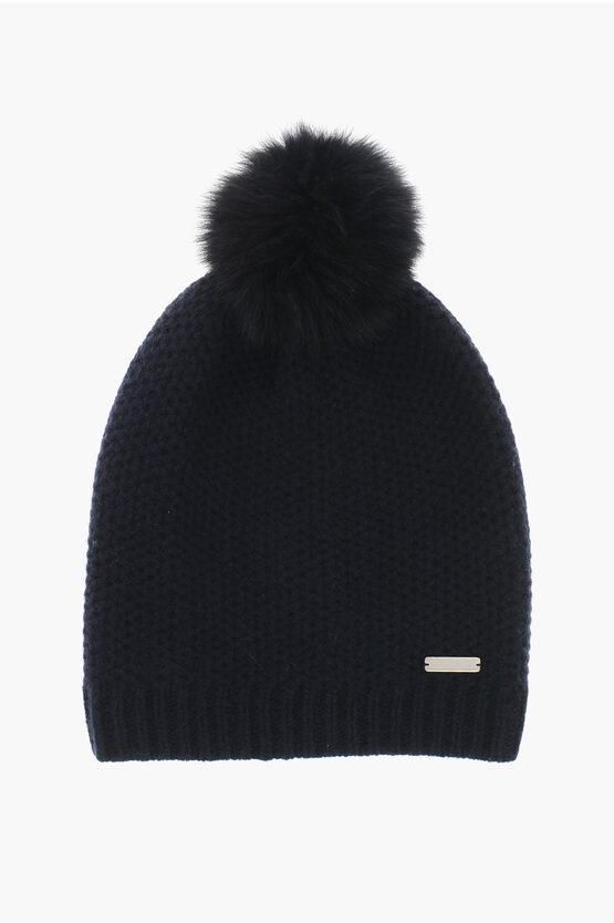 Bonnet D'hiver épais Avec Pompon - Taille Unique (57-61 Cm), Doublure Polaire Chaude, Style Bloc De Couleurs