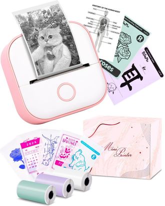 OEM Impresora De Etiquetas Mini Moking - T02 Impresora Port&aacute;til Peque&ntilde;a, Impresora De Pegatinas Para Aprender, Notas, Im&aacute;genes, Fotos, Diario, Manualidade