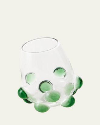 Massimo Lunardon Bubble Wine Glass, Green