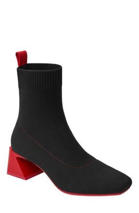 Vivaia Square-Toe Water-Repellent Heeled Boots in Black Ruby Red at Nordstrom, Size 8