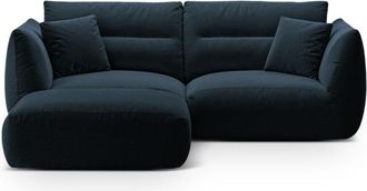 CXL by Christian Lacroix Sofá esquinero modular 3 plazas de tejido estructural azul marino