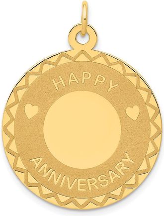 Diamond2Deal 14k Yellow Gold HAPPY ANNIVERSARY Charm