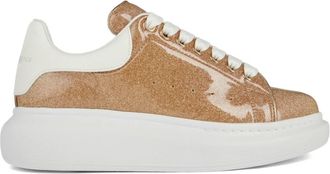 Alexander McQueen Rose Gold Lace-Up Sneakers - Dames - Sneakers - Geel - 36 1/2 EU - Leer - Schoenen