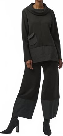 Joseph Ribkoff Cowl Neck Long Sleeves Tunic Top In Black