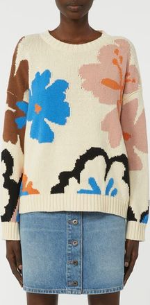 Max Mara Celebre Floral Oversize Sweater in Ivory Multi at Nordstrom, Size X-Large
