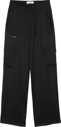 Chiara Ferragni satin straight cargo pants - women - Viscose - 38 - Black