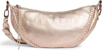 Hobo Knox Leather Crescent Crossbody Bag in Pink Gold Metallic at Nordstrom Rack