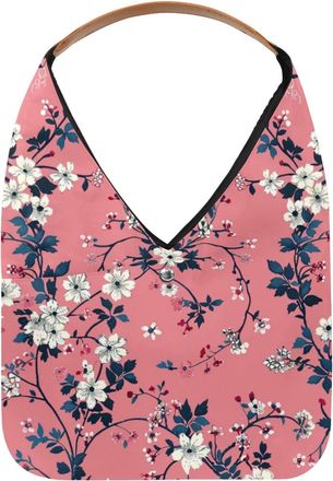 Generic Floral Pink Prints Reusable Lightweight Grocery Bags - Foldable Into Compact Pouch, Washable & Sturdy, Multipurpose for Shopping and Travel