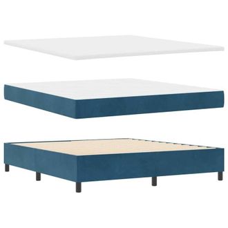 vidaXL Cama Tipo Box Spring Azul Oscuro 180 X 200 Cm Terciopelo Vidaxl