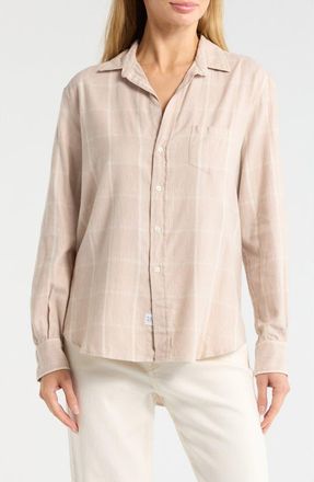 Frank & Eileen Relaxed Button-Up Shirt in Camel Cream Plaid at Nordstrom Rack, Size Xx-Small