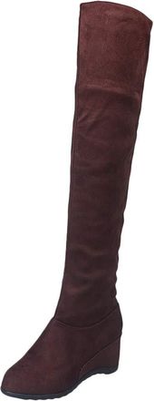 Generic Winter Womens Stylish Solid Warm Over The Knee High Boots Comfortable Casual Long Boots For Everyday Wear And Versatile Outfits (Brown, 3. 5)